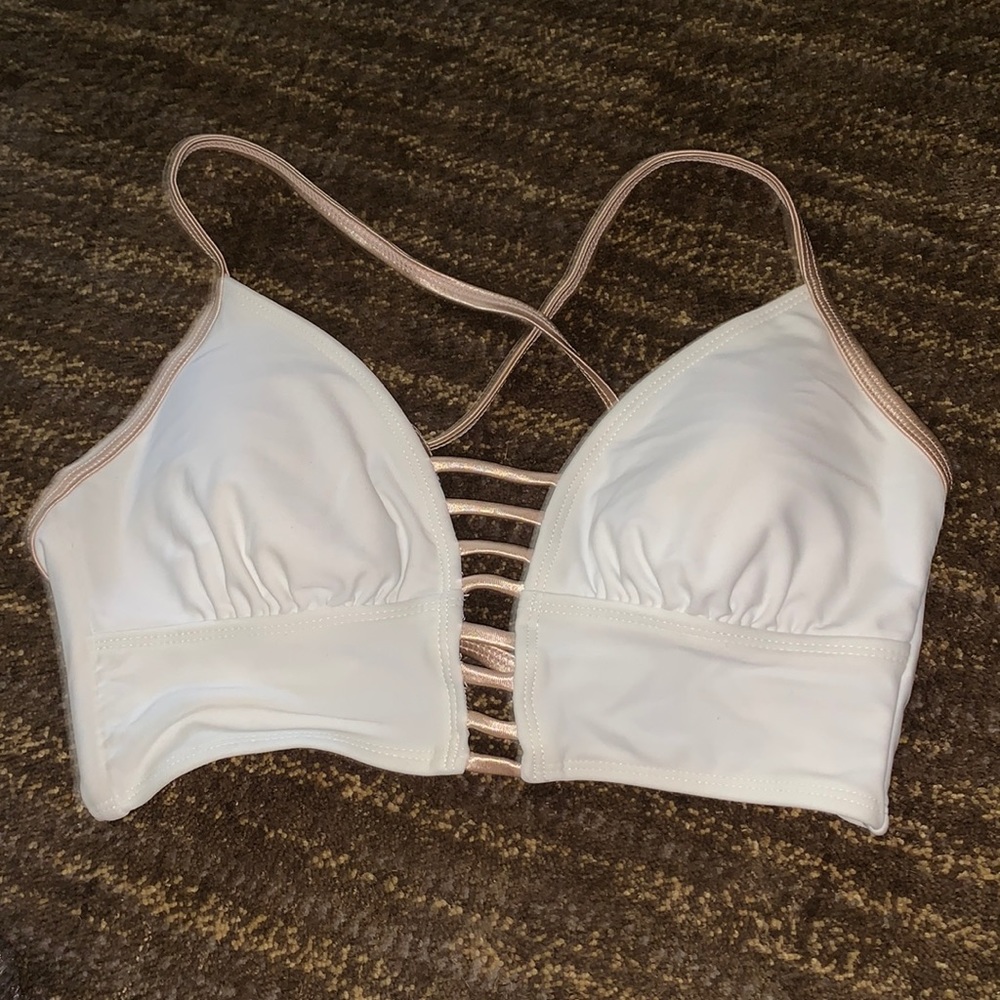 Gold & White Bikini Top